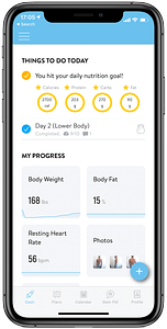 lichaamsprogressie en kalender app